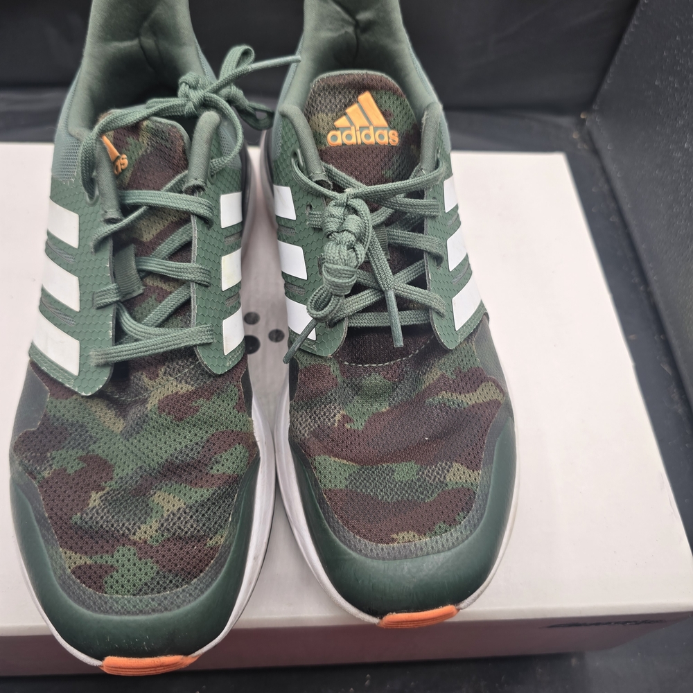 Adidas Forest‎ Green Sneakers with Orange Highlights